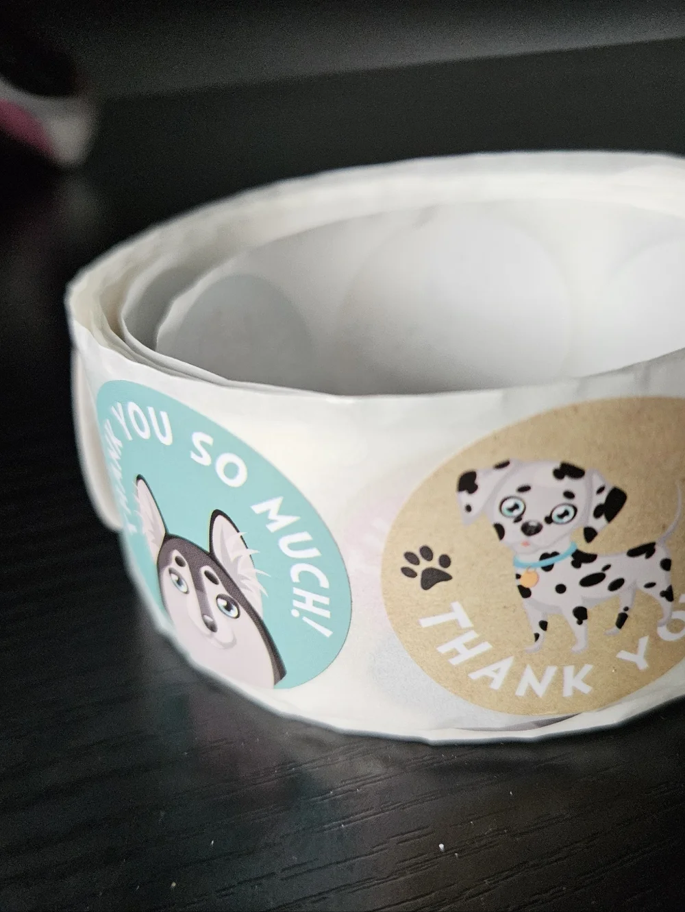 Colorful Dog Thank You Stickers